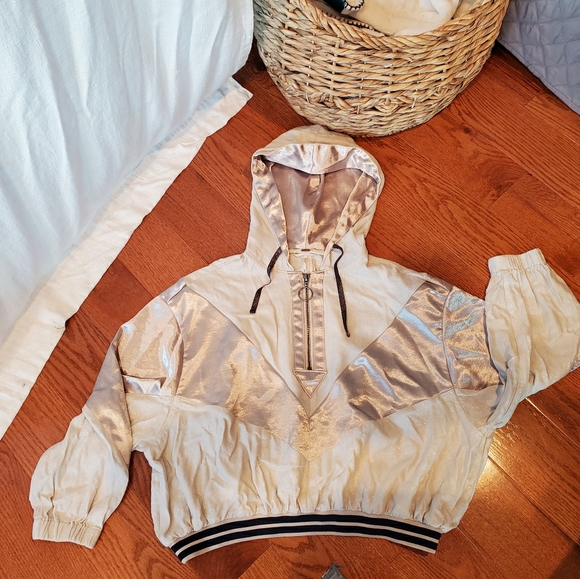 Free People Tops - Free People crop metallic hoodie
